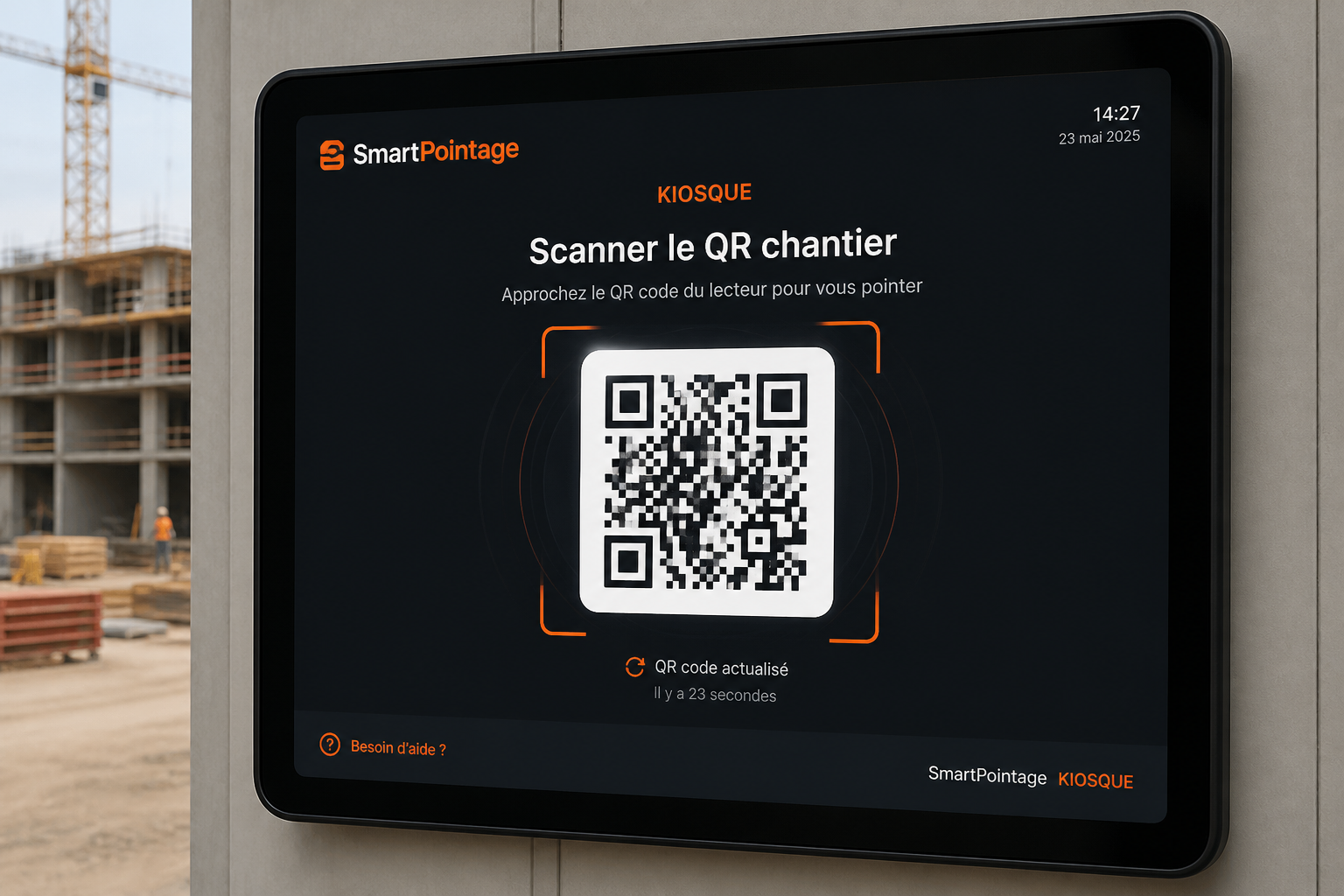 Borne QR chantier
