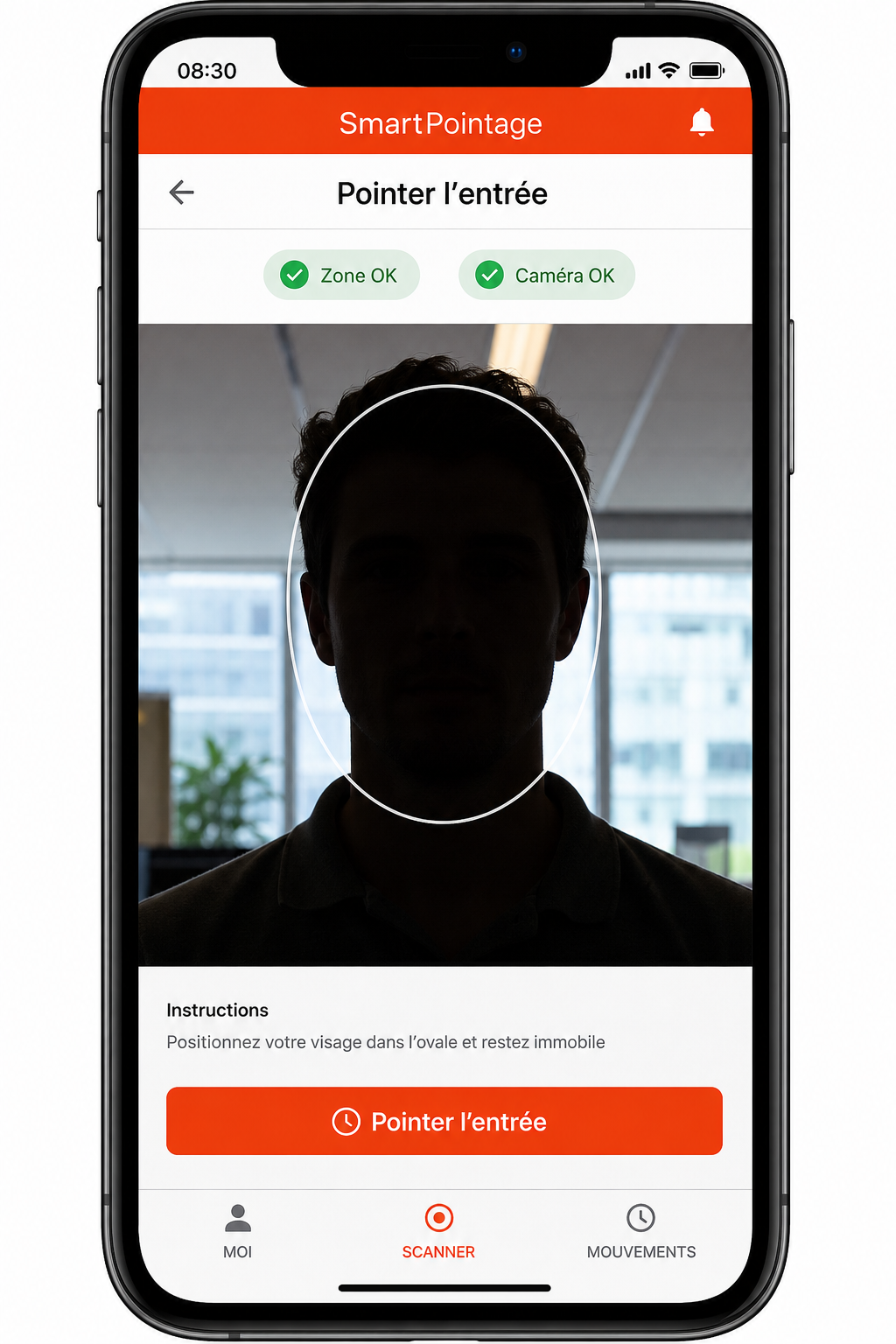 Écran mobile Pointer l'entrée